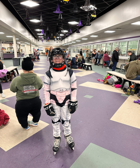 children attending a skating party