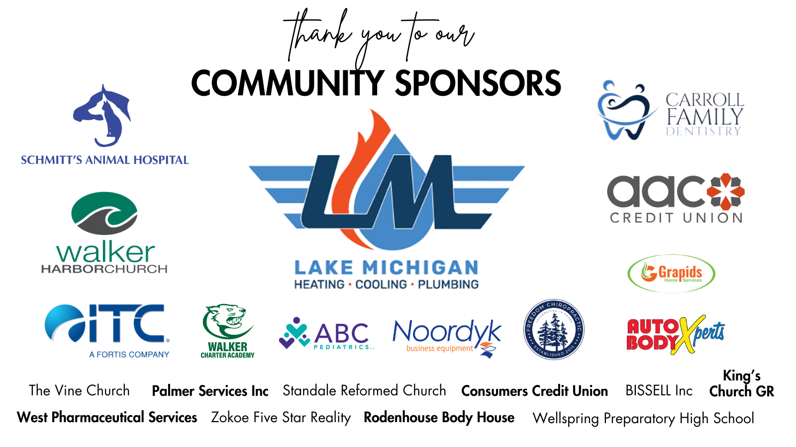 Collage of community business logos